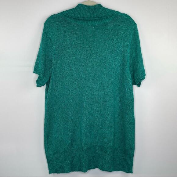 Dress Barn green knit cowl neck sweater short sleeve size 2X - Picture 5 of 10
